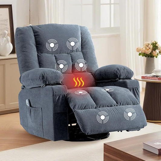 MAHOMICO Recliner Chair with Cup Holders for Living Room Single Seat Manual Oversized Recliner with Ergonomic, Side Pocket for Adult