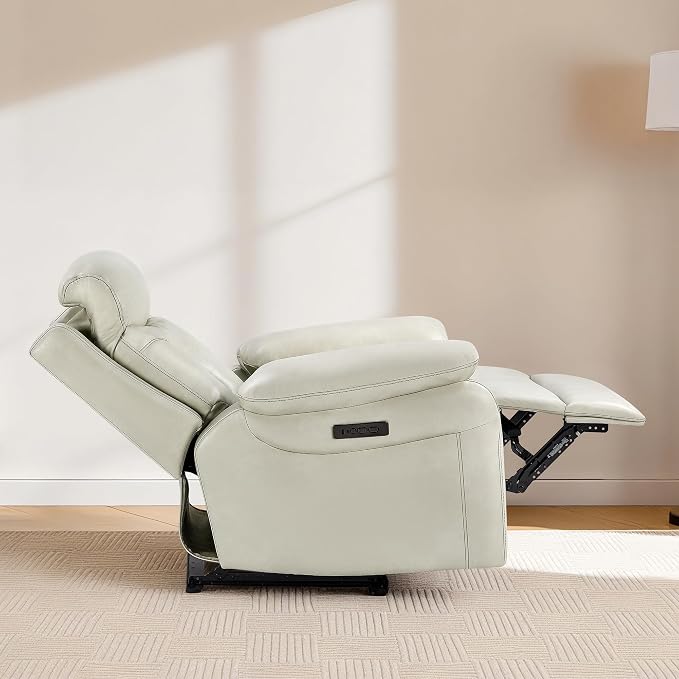 KISLOT Power Recliner Chair Wall Hugger Recliner with Adjustable Headrest and Footrest Dual Motor Electric Faux Leather Reclining Sofa with USB/Type-C Charging for RV Living Room Bedroom