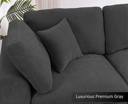 Oversized Modular Sectional Sofa Couch for Living Room, Dark Gray | Large 7 Seater Corner Sofa | Modern U Shaped Sectional | with Ottoman | Spacious Space | Comfy Chenille | for Large Families