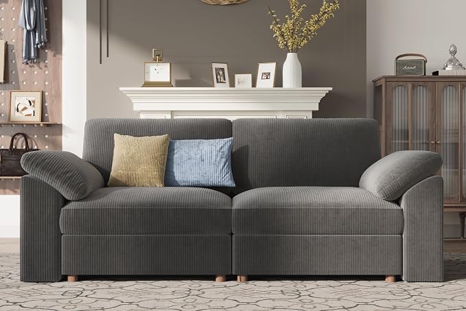 EASE MOOSE Comfty 2 Seat Couch, Extra Large Modern Deep Seat Sectional Modular for Living Room,Removable Washable