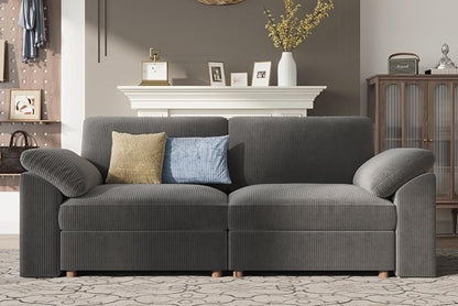 EASE MOOSE Comfty 2 Seat Couch, Extra Large Modern Deep Seat Sectional Modular for Living Room,Removable Washable