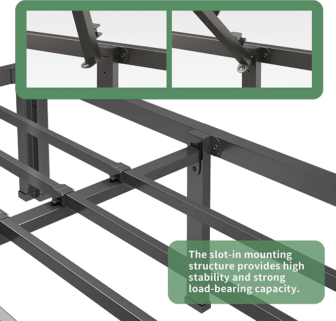 NKZ 14 Inch California King Bed Frame, Sturdy Metal Platform with Round Corner Legs, 3,500 lbs Heavy Duty Steel Slat Support, Easy Assembly, Noise Free, No Box Spring Needed