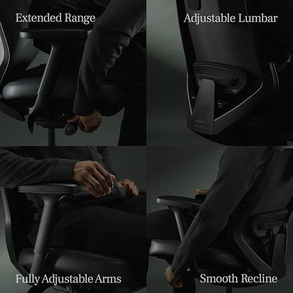 Branch Ergonomic Chair Pro - Mesh Office Chair with 14 Points of Adjustment - Height, Depth & Tilt Adjustable - 5D Armrests - Forward Tilt, Smooth Recline, and Lumbar Support - Black