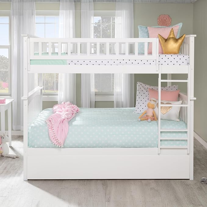 AFI, Columbia Ladder Bunk Bed Full Over Full with Twin Trundle, White