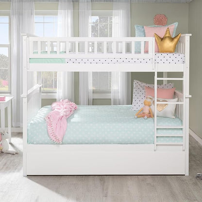 AFI, Columbia Ladder Bunk Bed Full Over Full with Twin Trundle, White