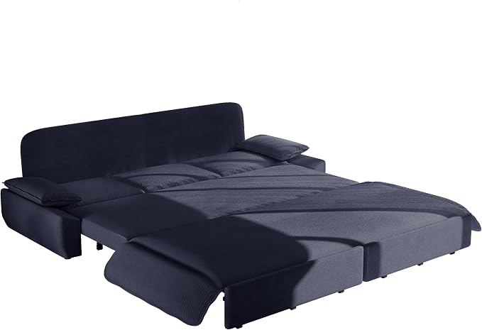 ERYE King Foldable Sleeper Sofa,Oversized 3-in-1 Convertible Pull Out Sleeper Sofabed W/Pillow Armrests,3 Seat Couch Space Saving Sleeper Sofa Bed for Living Room Bedroom