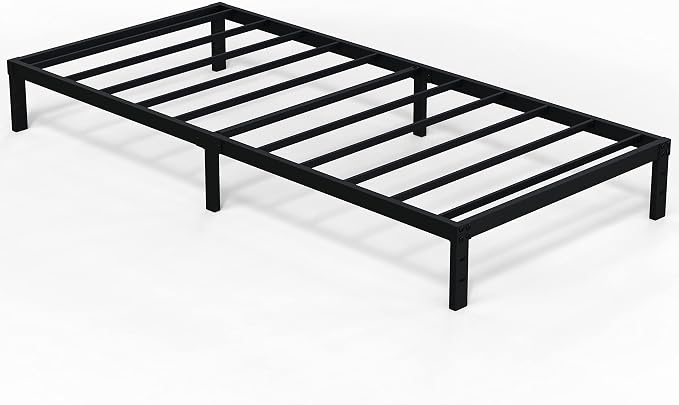 EMODA 10 Inch Twin Bed Frames No Box Spring Needed, Heavy Duty Metal Twin Platform Bed Frame, Noise Free, Easy Assembly, Black