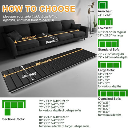 LAVEVE Heavy Duty Couch Cushion Support Board for Sagging Sofa, 30''x96'' Extra Thick Solid Wood Under Couch Insert with Anti-Slip Dots, Perfectly Fix and Protect Oversized Sofa, Extend Couch Life