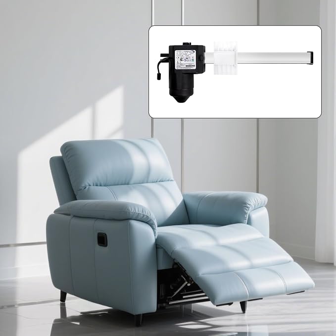 Fromann Limoss 451011 Motor (MD140-02-L1-157-204) Actuator Replacement Kit with Power Supply, Cables and Switch Control for Recliner Sofa Chair