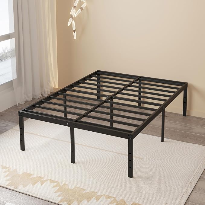 Maenizi Full Size Bed Frame No Box Spring Needed, 20 Inch Heavy Duty Metal Platform Bed Frame Full Support Up to 3000 lbs, Easy Assembly, Noise Free, Black