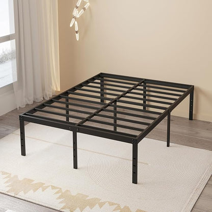 Maenizi 20 Inch Queen Bed Frame No Box Spring Needed Heavy Duty Metal | Queen Platform Bed Frame Support Up to 3000 lbs, Easy Assembly, Noise Free, Black