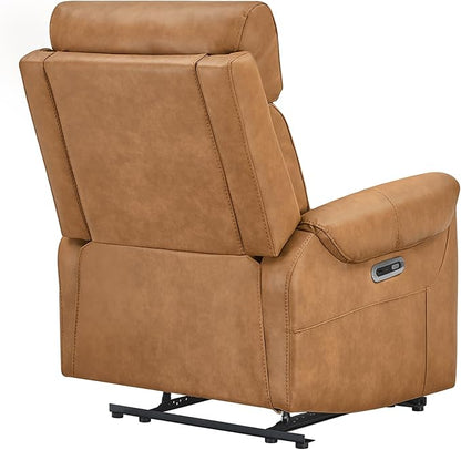 KISLOT Leather Recliner Chair for Adults Wall Hugger RV Recliner with USB Charging Ports Electric Power Reclining Sofa for Living Room Home Theater Seating Bedroom