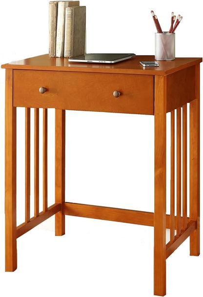 Convenience Concepts Designs2Go Mission Desk 26" - Contemporary Modern Office, Den Desk with Keyboard Drawer, Modern Vanity, Hall Table, Oak