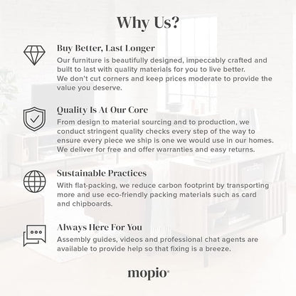 mopio Ted Bed Frame with Headboard, Mid Century Modern Acacia Solid Wood Platform Bed Frame, Wooden Slats, No Box Spring, Double Metal Bar Support (Solid Wood, King (U.S. Standard))