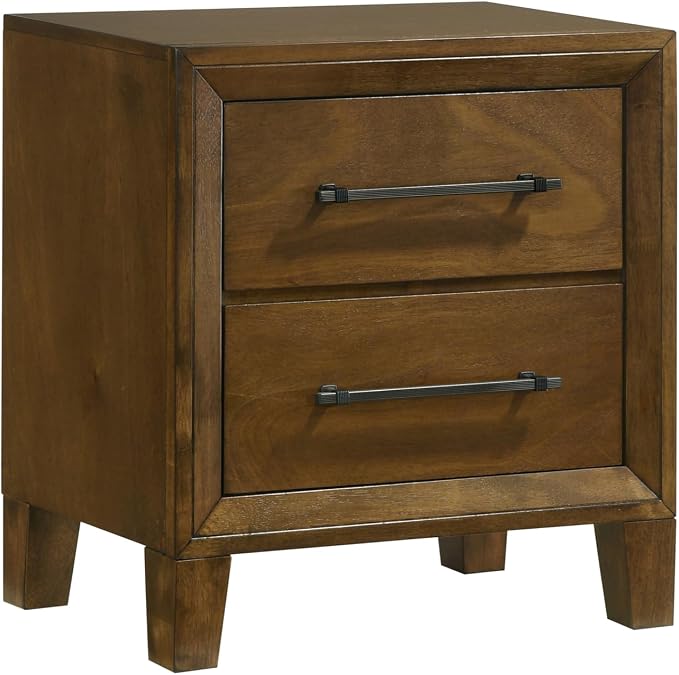 New Classic Furniture Ballard 5-Piece Wood King Bedroom Set with 2-Nightstands, Walnut Brown