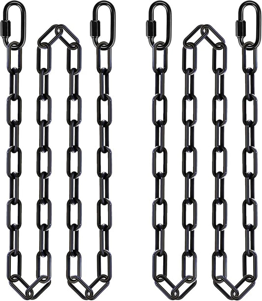 BeneLabel 2Pcs 100" (8.3ft) Swing Chain with Hooks 1000 LBs Capacity Black Coated Hanging Chains Porch Swing Chains for Hammock Chairs, Hanging Chair, Swingset, Heavy Bags