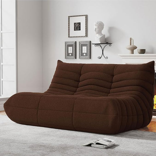 WHGBJA Bean Bag Chairs for Adults with Memory Foam Couch, Loveseat Sofa Chair for Bedroom, Living Room, Reading, Gaming Floor Sofa Couch, Boneless, Comfy