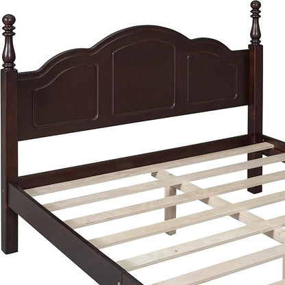 Harper & Bright Designs Bedroom Set Furniture, 3-Pieces Bedroom Sets, Full Size Wood Platform Bed and 2 Nightstands, Dark Walnut