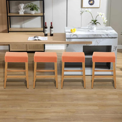 YISUN Stool Covers Rectangle - 4 Pack Stretch Waterproof Saddle Seat Cover Counter Bar Stools Bar Chairs Covers Kitchen Island Chairs Cushion Protector