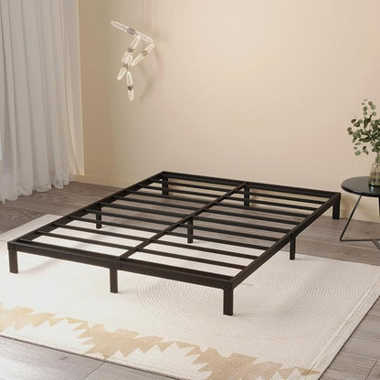Maenizi 8 Inch Cal King Bed Frame No Box Spring Needed, Heavy Duty California King Metal Platform Support Up to 3000 lbs with Steel Slat, Easy Assembly, Noise Free, Black