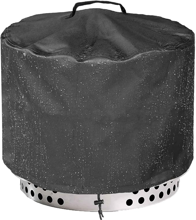 WICKTICK 28 Inch Round Fire Pit Cover for Solo Stove Yukon 2.0, 600D Heavy Duty Waterproof Firepit Accessories for Outdoor Camping, All-Weather Resistant