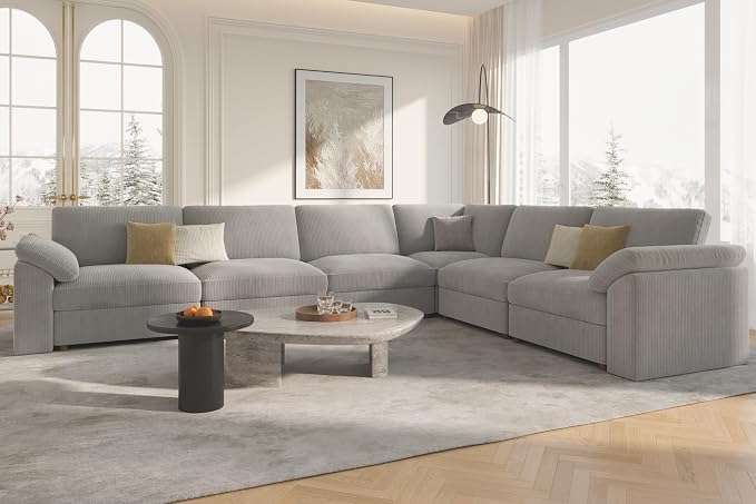 EASE MOOSE Oversized Sectional Modular Sofa,Large L Sectional Couch Wide Deep Seat Modular Cloud Couch,Removable Washable，Green