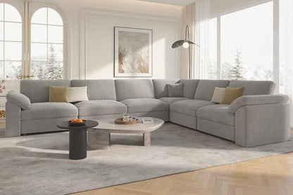 EASE MOOSE Oversized Sectional Modular Sofa,Large L Sectional Couch Wide Deep Seat Modular Cloud Couch,Removable Washable，Green