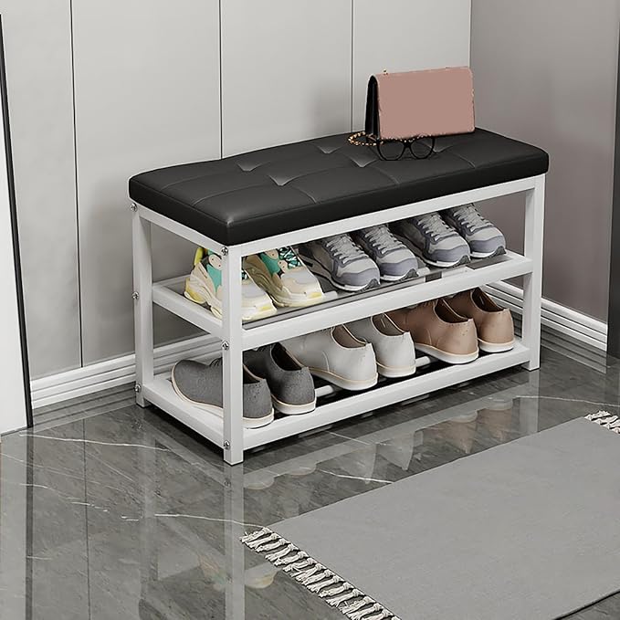 Modern Wooden Shoe Storage Bench SpaceSaving Design for Hallway & Living Room Versatile Entryway Organizer Stylish Changing Stool for Home