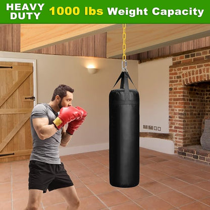 2Pcs 20" Heavy Duty Hanging Chain with Hook Swing Extension Chain Yellow | 1000 LB Capacity Coated Hammock Extension Chain for Swing Set, Hanging Chair, Porch Swin, Heavy Bags, for Indoor Outdoor Use