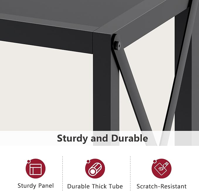 Tajsoon Console Table, 2-Tier Entryway Table, 41.8”L Narrow Sofa Tables with Shelves, Behind The Couch, for Entrance, Hallway, Living Room, Foyer, Corridor, Office, Black