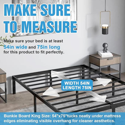 Bunkie Board Full Size (54x75''), 10mm Bed Boards for Under Mattress, Breathable, Noise Minimizing, Moisture Resistant Bunkieboards, Heavy Duty Bed Support Board for Platform & Slatted Frames
