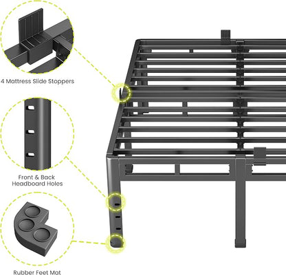 NKZ Twin Size Bed Frame 20 Inch, Metal Bed Frame & Box Spring 2 in 1 Platform with Round Corner Legs, 4000lbs Weight Capacity Reinforced Metal Frame, Headboard Hole, Noise-Free, Easy Assembly