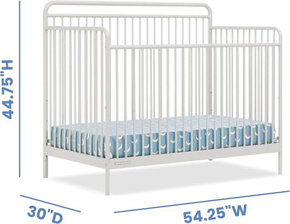 Delta Children Hayden 5-in-1 Convertible Metal Crib, Warm Gray