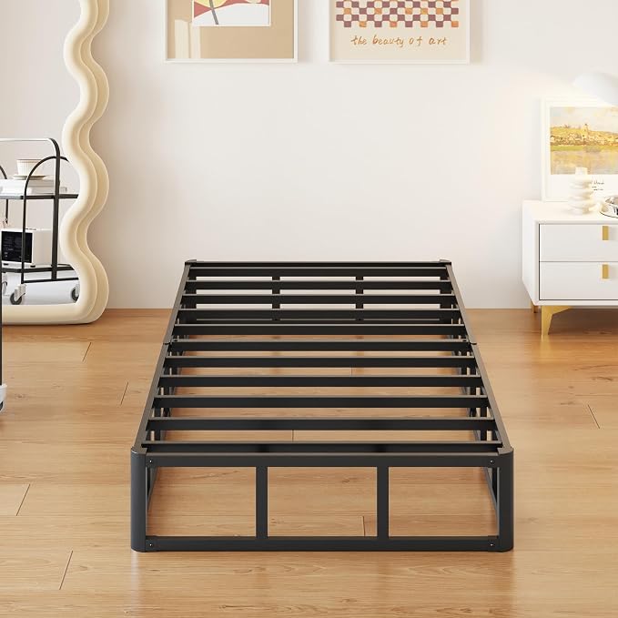 Yicensen 10 Inch High Profile Twin Box Spring Heavy Duty Metal Box Spring Twin with Fabric Cover, Sturdy Mattress Foundation, Easy Assembly, Noise Free, Black