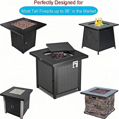 Saking Fire Pit Cover, 38 inch Square Fire Table Covers for Patio Gas Propane Firepit, Waterproof Outdoor Table Cover - 38"L x 38"W x 28"H