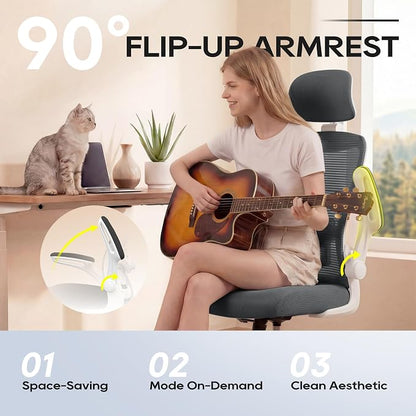 Ergonomic Office Chair for Long Hours, Full-Body Support, Relieve Neck & Back Pressure, 330LBS Capacity, Ideal for Home Office, Office & Study