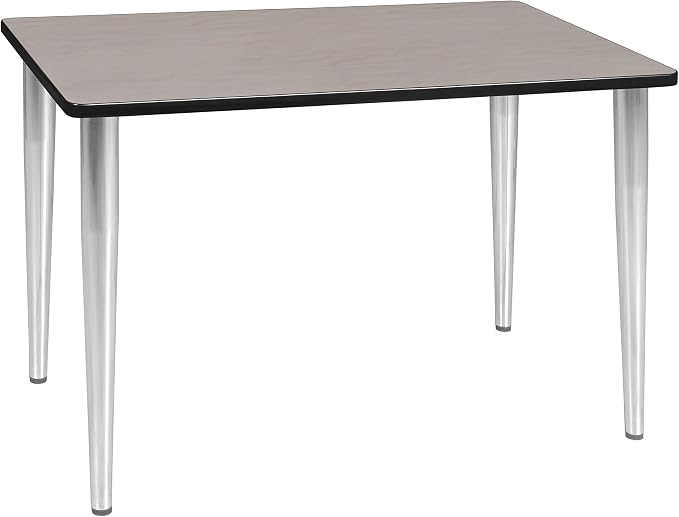 Romig Arco 42 x 24 in. Training Seminar Table- Maple Top, Chrome Tapered Legs