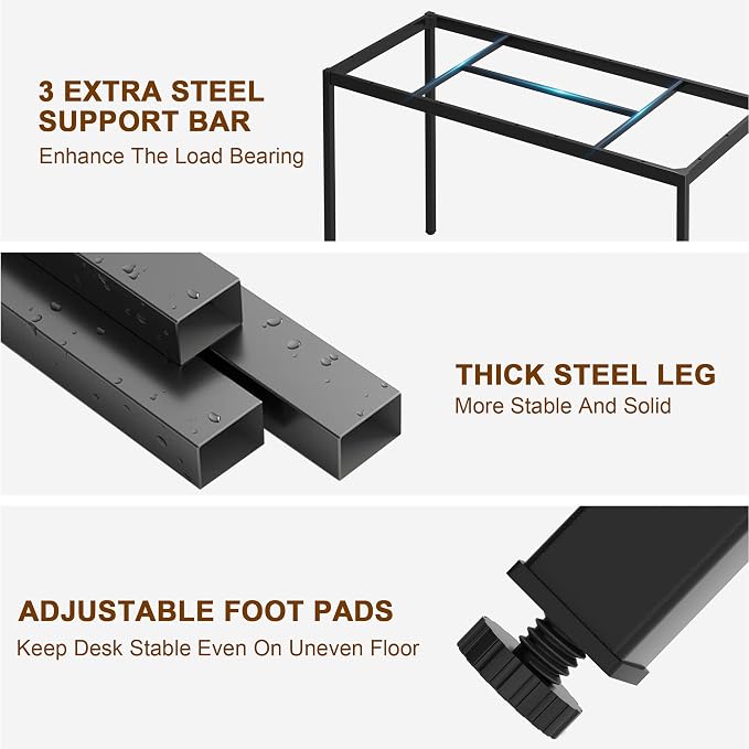 Computer Desk, 71 inches Desk & Workstations for Home Office, Writing Study Corner Desk, Modern Simple Style Laptop Table, Easy to Assemble, Black