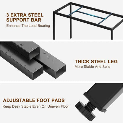Computer Desk, 71 inches Desk & Workstations for Home Office, Writing Study Corner Desk, Modern Simple Style Laptop Table, Easy to Assemble, Black