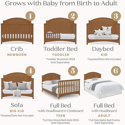 Delta Children Perry 6-in-1 Convertible Crib - Greenguard Gold Certified, Chestnut