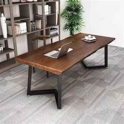LAKIQ Solid Wood Home Office Writing Desk Industrial Rectangular Dining Table Farmhouse Home Working Table Desktop Computer Desk Home Writing Table-Table Only(70.9" L x 31.5" W x 29.5" H)