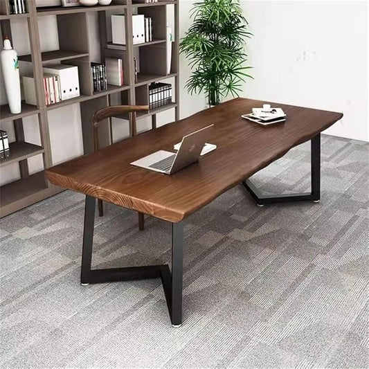 LAKIQ Solid Wood Home Office Writing Desk Industrial Rectangular Dining Table Farmhouse Home Working Table Desktop Computer Desk Home Writing Table-Table Only(70.9" L x 31.5" W x 29.5" H)