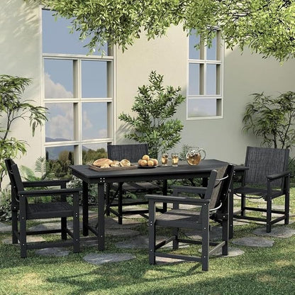 UDPATIO HDPE Patio Dining Set, Heavy Duty Extra-Wide Outdoor Table and Chairs with 360 lb Load Capacity, Easy to Assembly, All-Weather Seating for Patio, Pool, Garden, Backyard
