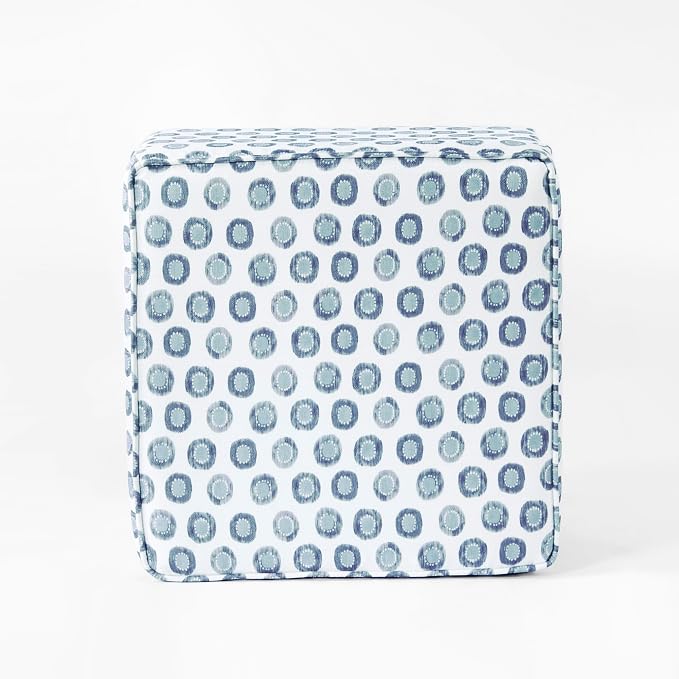 HomePop 18" Classic Square Storage Ottoman - Green Medallion Ikat Print