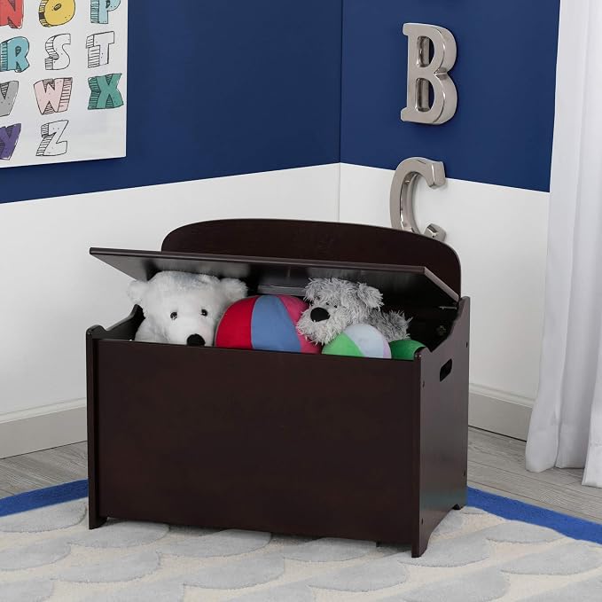 Delta Children MySize Deluxe Toy Box, Dark Chocolate