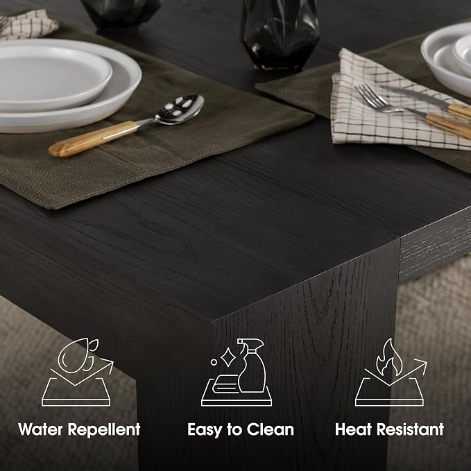 Transformer Table - Solid Wood Extendable Dining Table, Seats 2-12, Expandable Dining Room Table, Space-Saving Furniture, Kitchen and Dining Room Furniture (Black, Table + Bench)