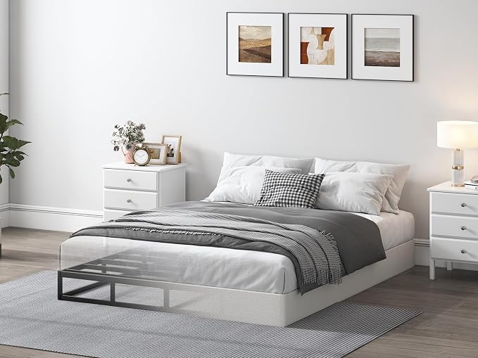 QEROMY 7 Inch Low Profile Box Spring, Sturdy Metal Frame Mattress Foundation, Easy Assembly, Quiet & Noise-Free, King Size