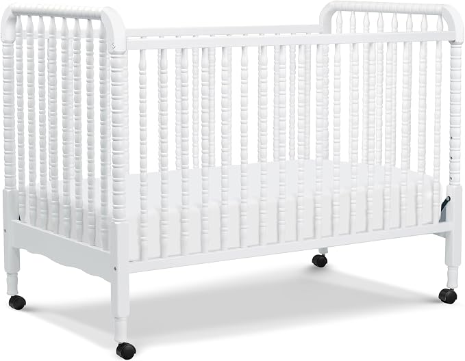 daVinci Jenny Lind 3-in-1 Baby Crib Convertible to Toddler Bed, Daybed - Easy to Assemble - GREENGUARD Gold Certified - 4 Adjustable Mattress Heights, Conversion Kit Sold Separately - White