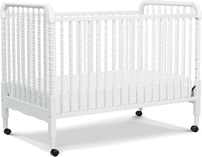 daVinci Jenny Lind 3-in-1 Baby Crib Convertible to Toddler Bed, Daybed - Easy to Assemble - GREENGUARD Gold Certified - 4 Adjustable Mattress Heights, Conversion Kit Sold Separately - White