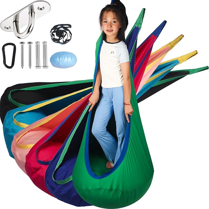 Sensory Pod Swing Hanging Seat Hammock Chair (Green) | indoor and outdoor use capacity 300lbs